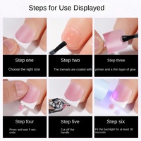 Faux ongles carrés courts nude style français, sans couture, pré-fabriqués, amovibles, prêts à l'emploi, à rayures, motif triangle pêche