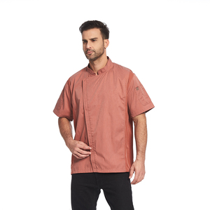 Uniforme de <span class=keywords><strong>Chef</strong></span> Design veste de Restaurant manteau de travail de <span class=keywords><strong>Chef</strong></span> vêtements de serveur vêtements de travail unisexe classique à manches courtes Logo personnalisé - Product Image 5