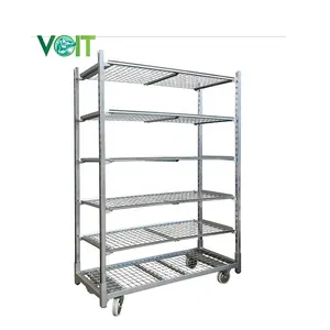 Hot dip galvanized horticultural greenhouse warehouse danish trolley for plants