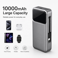 Batterie externe 10000 mAh en gros, charge rapide 22,5 W, chargeur portable avec câble Type C rétractable intégré