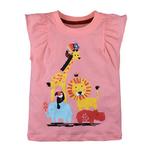 T-shirt pour filles adolescentes tendance et mignon, pour enfants, avec impression de motifs d'animaux de dessin animé - Product Image 1