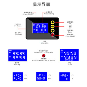 Relé de Tiempo Digital W1032 20A AC110-220V DC24V DC12V con Pantalla LCD, Controlador Cíclico, Control Manual - Product Image 4