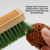 Brosse à chaussures artisanale à sept rangées, à poils serrés en crinière de cheval noire, avec poignée confortable, pour un maintien vertical, DIY OEM