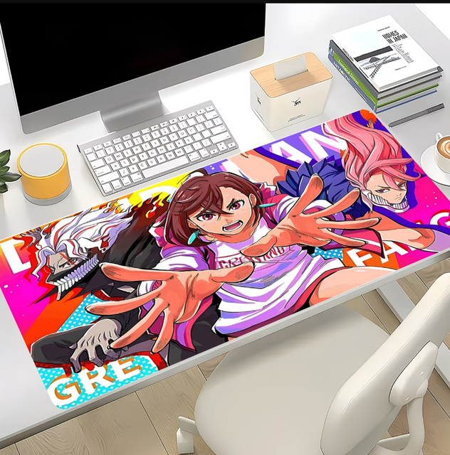 Anime-Inspired Extended Gaming Mouse Pad, Large Desk Mat with Vibrant Character Art, Non-Slip Rubber Base Office Gaming Setup