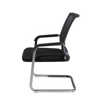 Chaise de conférence ergonomique en maille noire avec base cantilever stable, chaise visiteur pour salle de réunion et de réception
