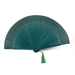 Abanico Plegable de Bambú y Seda de Lujo, de Alta Calidad, con Varillas de Bambú, Portátil, con Impresión de Logotipo, para Bodas - Product Image 2