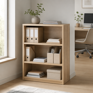 Armadio per Ufficio a 3 Ripiani, Organizzatore Documenti in Legno a Vista per Spazi di Lavoro <span class=keywords><strong>SME</strong></span> - Product Image 4