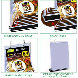 Số lượng lớn A4 đa trang <span class=keywords><strong>menu</strong></span> đứng đơn giá chủ hiển thị đứng Acrylic giữ dấu hiệu cho cửa hàng bán lẻ - Product Image 2
