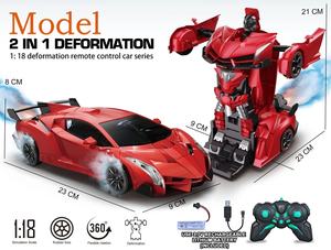 Auto <span class=keywords><strong>RC</strong></span> EPT Scala <span class=keywords><strong>1</strong></span>:18 2-in-<span class=keywords><strong>1</strong></span> a 7 Canali con Funzione di Deformazione con Un Tasto e Funzione Spray, Robot Trasformabile Rosso per Bambini - Product Image 2