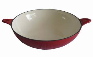 14 18 pouces <span class=keywords><strong>Poeles</strong></span>-casserol Chinois Grand 50cm 14 ''Restaurant Fonte Pré-Saison La Cuisson Au Wok Pan Avec Couvercle - Product Image 5