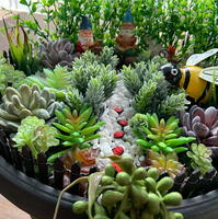 SET0824 Usine Vente En Plastique Réaliste Texturé Faux Succulentes Sans Pot DIY Artificielle Succlents Plante pour La Maison Jardin Décor