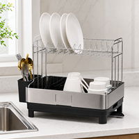 Égouttoir à vaisselle moderne en métal de haute qualité, support de comptoir de cuisine pour ustensiles et vaisselle