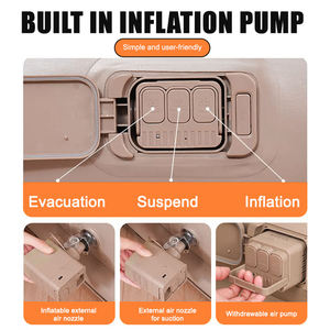 Wholesale PVC Flocking Twin with Built-in Pump Portable <b>Inflatable</b> Camping Outdoor Furniture for Home Hotel Guests Air <b>Mattress</b> - Product Image 3