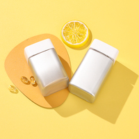 Contenant en verre carré de qualité alimentaire de 120 ml, idéal pour les bonbons, les compléments alimentaires et les produits secs, avec couvercle anti-fuite