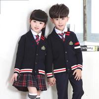 Uniformes scolaires pour élèves du primaire et du secondaire, vêtements pour enfants, ensembles de pulls et de cardigans pour enfants