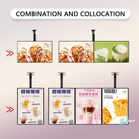 Boîte à lumière LED ultra-mince en verre A2 pour menu de restaurant suspendu pour fast-food