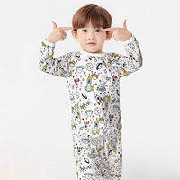 Ensemble de pyjama pour enfants à col rond et manches longues, 100% coton, imprimé sur le thème de l'espace, ensemble de vêtements de nuit pour garçons