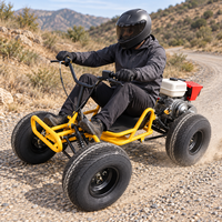 Kart à pédales tout-terrain à 4 roues à essence 4 temps avec transmission par arbre, frein à disque hydraulique, moteur 212cc pour adultes – Excellent choix