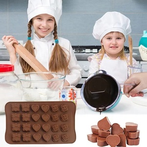 Hot Sale 24 Cavities Valentinstag Silikon formen für Schokolade Lebensmittel qualität Backen Süßigkeiten und Butter Form mit verschiedenen Formen - Product Image 5