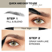 Crayon à sourcils liquide waterproof double embout pour des sourcils naturels