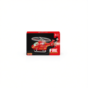 Fire Helicopter Electric With Spray Lights Music 3+ Indoor Outdoor Ready To Go Plastic Model Toy - Product Image 1