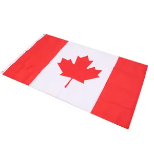 캐나다 국기 양면 자수 메이플 리프 210D 옥스포드 천 공장 직접 크기 사용자 정의 가능