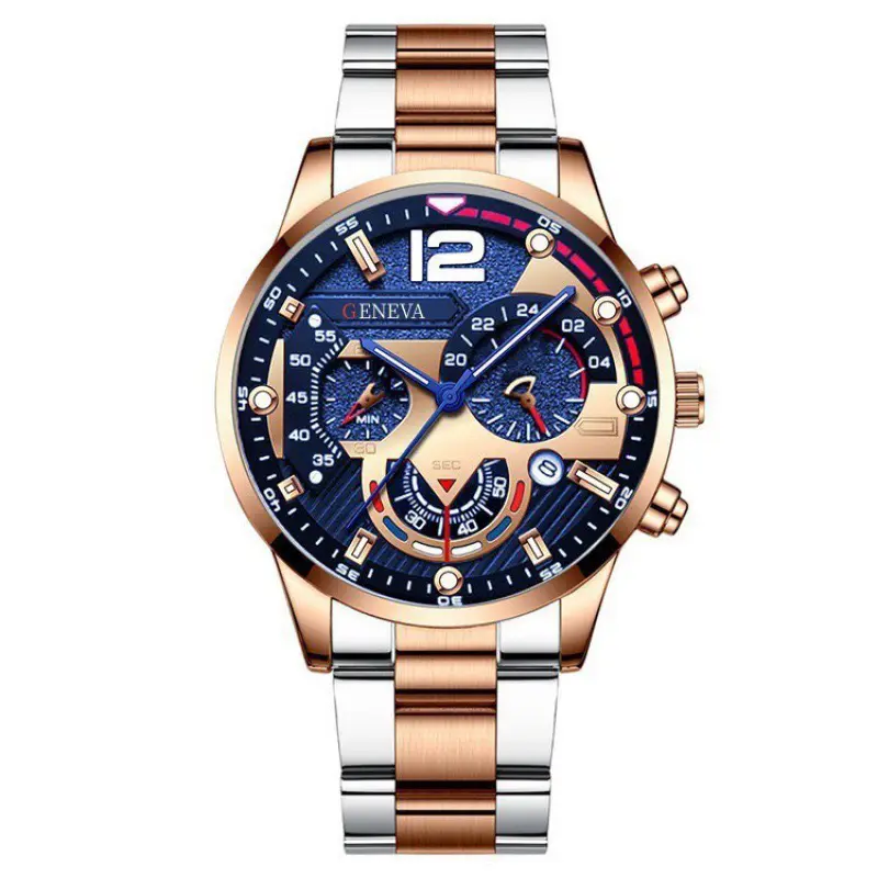 Pronto per la spedizione elegante di alta qualità nuovo Design originale più venduto in vendita orologio al quarzo personalizzato da uomo cinturino in acciaio inox 44