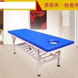 Table de massage bleue avec cadre métallique, éponge de densité moyenne, durable, pour salon de beauté, thérapie, acupuncture, usage médical - Product Image 1