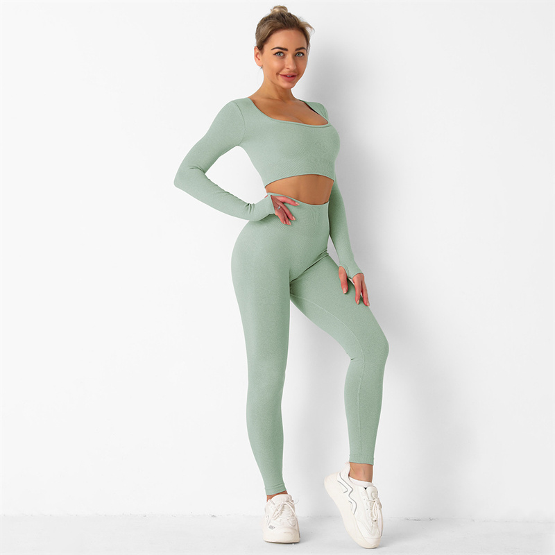7 colors Fashion Modern Breathable Workout Clothing Women Active Wear Yoga Set hygroscopic and sweat releasing