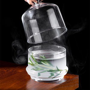 أطباق مبتكرة بغطاء على شكل قبة مشروب شفاف لعرض زبدة الكعك الجزيئية التي تقدم تدخين زجاج كوكتيل بغطاء - Product Image 4