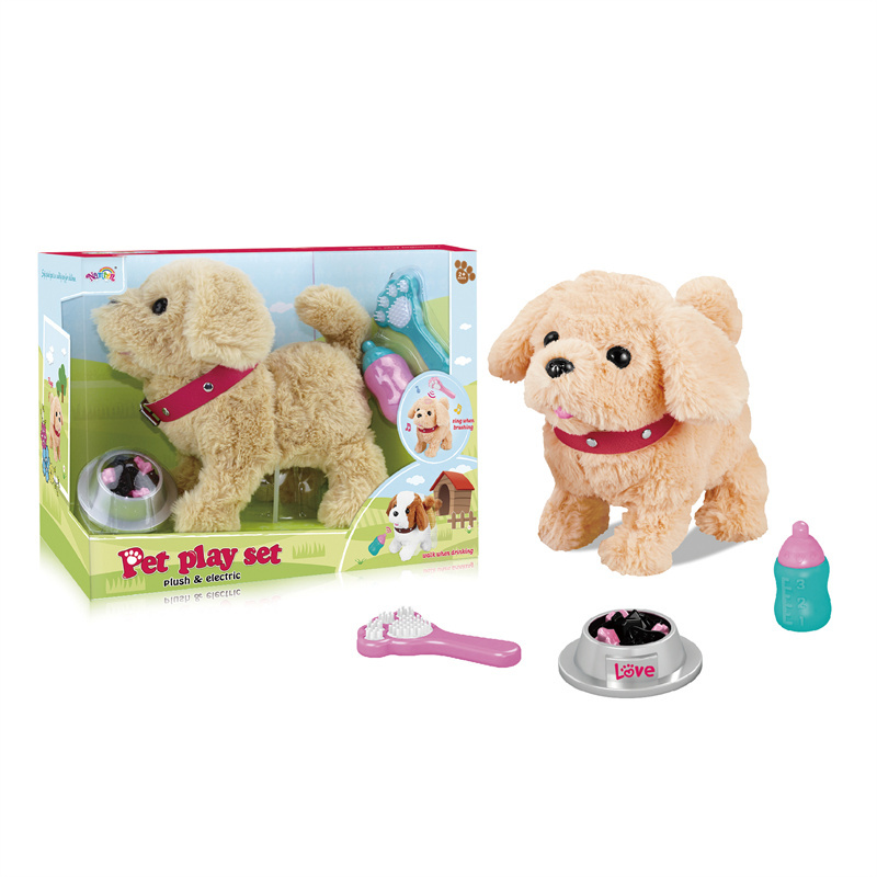 Interactive Electronic Golden Retriever Puppy Dog Toy - 9.8 Inch Plush Companion with Barking Waggin