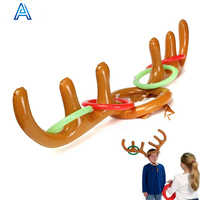 Écologique environnemental de haute qualité conception mignonne vinyle PVC gonflable rêne corne lancer anneau lancer cible jeu jouet pas cher