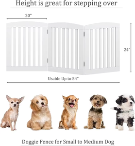 24 "alto 3 pannelli bianco in legno Freestanding pieghevole porta per cani Extra ampio box con scale e porta - Product Image 4