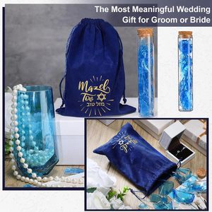 <span class=keywords><strong>Pochette</strong></span> en velours avec cordon de serrage, logo personnalisé, mariage juif, cadeaux juifs, sacs pour couples, fiançailles, mariage, anniversaire, cérémonie - Product Image 6