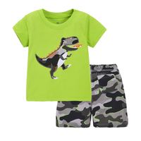Growprint Ensemble de vêtements pour bébé 2 pièces de haute qualité Ensemble t-shirt et pantalon court d'été en coton pour tout-petits
