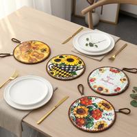 Sous-plat rond classique en céramique résistant à la chaleur, isolant thermique, pour table à manger