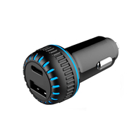 Chargeur de voiture double port USB Type C + USB A à charge rapide, nouvelle conception 3.1A A+C
