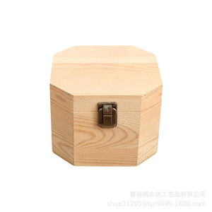 Caja de Almacenamiento Hexagonal de Madera de Color Natural con Tapa para Joyería, Jabón, Flores, Embalaje de Regalos - Product Image 5