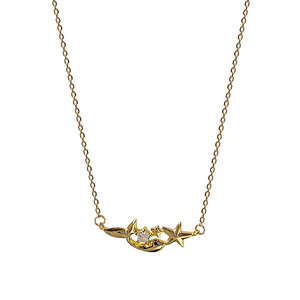 Silverbene Casual Starfish <strong>Whal</strong> Fish CZ 925 Sterling Silver Necklace - Product Image 1