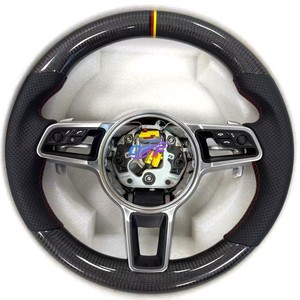 Volante Estándar de Cuero Negro para Porsches Panamera Cayenne Macan 911 997 991 970 971 Boxster <span class=keywords><strong>Cayman</strong></span> - Product Image 1