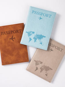 Porte-passeport <span class=keywords><strong>personnalisable</strong></span> avec logo d'avion et fente pour <span class=keywords><strong>carte</strong></span> Étui étanche en cuir PU pour passeport de voyage ultra mince - Product Image 2