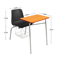 Chaise de formation personnalisable avec tablette d'écriture pour salles de formation d'entreprise