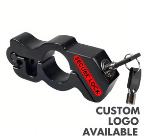 Red Aluminum Motorcycle Handlebar <b>Lock</b> With Keys And Rubber Covers - Product Image 3