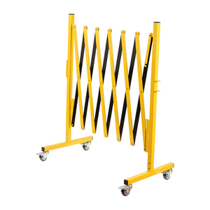 Barrière extensible en acier robuste de 3 m, clôture de sécurité télescopique pliable pour entrepôt, atelier et sécurité industrielle - Product Image 1