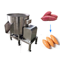 Automatische productielijn voor gepelde aardappelen & fruit met was-, schil-, snij- en vacuümverpakkingsfunctie voor zoete aardappel en wortelgroenten