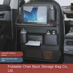 Organizador de asiento de coche de cuero de grado empresarial, mesa de comedor plegable para niños, bolsa de almacenamiento de artículos de coche Premium para un almacenamiento eficiente - Product Image 5