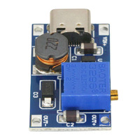 Modul Penguat DC-DC MT3608 yang Dapat Disesuaikan 2A, Modul Peningkat Tegangan dengan Tipe-C 2V-24V ke 5V 9V 12V 28V