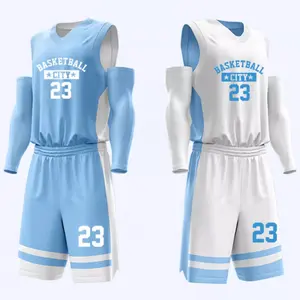 Customizable womens blank sublimation basketball uniforms reversible