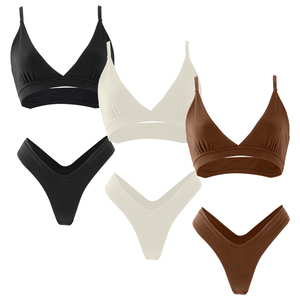 Sk1233-1 90% cotone 10% spandex Shapewear in jersey con dettaglio frontale a V, taglio alto, elasticizzato, intimo e slip stile <span class=keywords><strong>lounge</strong></span> retrò - Product Image 6