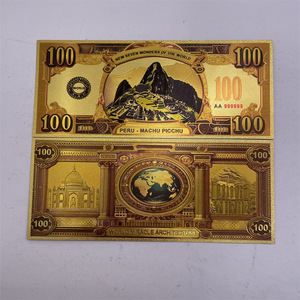 Billete Conmemorativo de las Siete <span class=keywords><strong>Maravillas</strong></span> <span class=keywords><strong>del</strong></span> <span class=keywords><strong>Mundo</strong></span>, Moneda Conmemorativa Fundida a Presión, Insignia Conmemorativa de Metal, Moneda de Plástico Coleccionable - Product Image 1